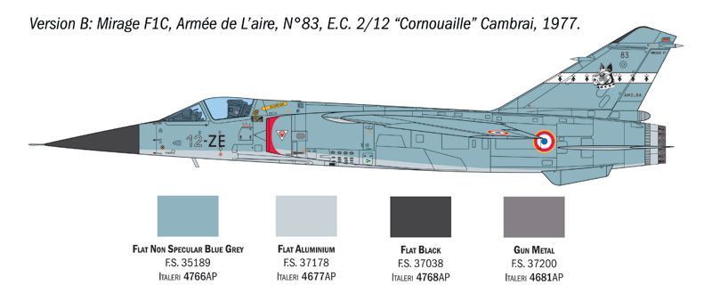 Сборная модель 1:48 истребителя Mirage F1 C/CR Italeri, самолёты и вертолеты ITL2839 фото