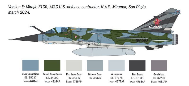 Сборная модель 1:48 истребителя Mirage F1 C/CR Italeri, самолёты и вертолеты ITL2839 фото