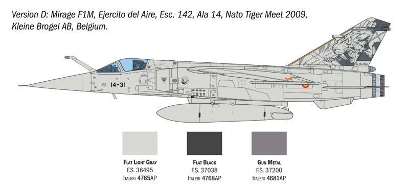 Сборная модель 1:48 истребителя Mirage F1 C/CR Italeri, самолёты и вертолеты ITL2839 фото