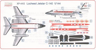 Декали для Lockheed Jetstar C-140 - 1:144 HOM-XP4412 фото