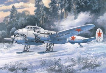 Збірна масштабна модель 1:72 бомбардувальника Пе-2 (лижний) Unimodels, військова авіація до 1945 р. UM104 фото