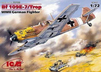 Збірна модель 1:72 винищувача Bf 109E-7/Trop ICM, військова авіація до 1945 р. ICM72133 фото