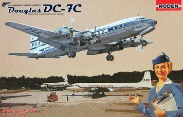Збірна модель Roden douglas DC-7C - 1:144 масштабна з пластику, військова авіація після 1945 р. RN301 фото