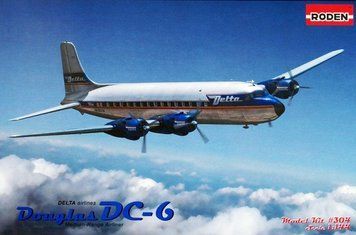 Збірна модель Roden douglas DC-6 - 1:144 масштабна з пластику, військова авіація після 1945 р. RN304 фото