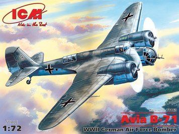 Сборная модель Второй мировой 1:72 бомбардировщика Avia B-71 ICM, военная авиация до 1945 г. ICM72163 фото