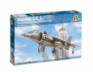 Сборная модель 1:72 истребителя-бомбардировщика Harrier Gr.1 Italeri, геликоптеры и вертолеты ITL1435 фото