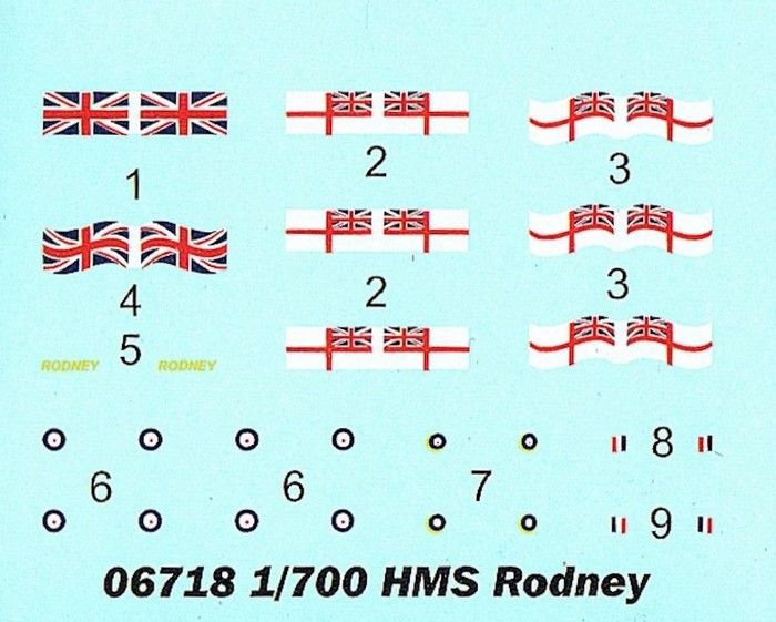 Збірна масштабна модель 1:700 лінкора HMS 'Rodney' TRU06718 фото