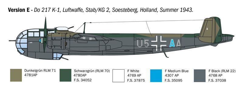 Збірна модель літака 1:72 DO 217 K-1/K-2 з FRITZ X, Italeri 1488 ITL1488 фото