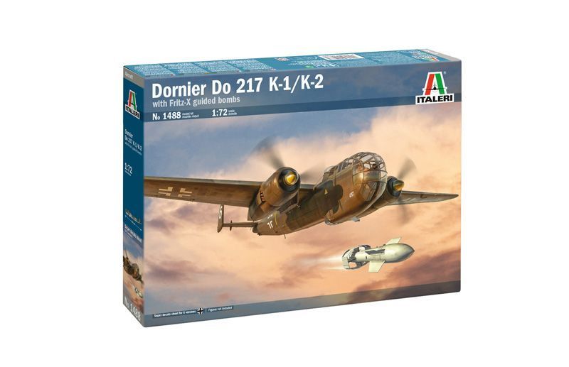 Збірна модель літака 1:72 DO 217 K-1/K-2 з FRITZ X, Italeri 1488 ITL1488 фото