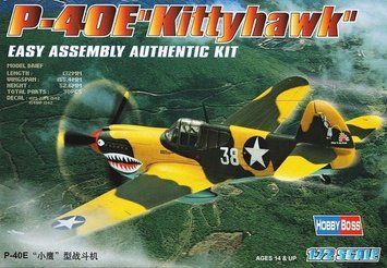 Сборная модель Hobby Boss p-40E Kittyhawk - 1:72 масштабная из пластика, военная авиация до 1945 г. HB80250 фото