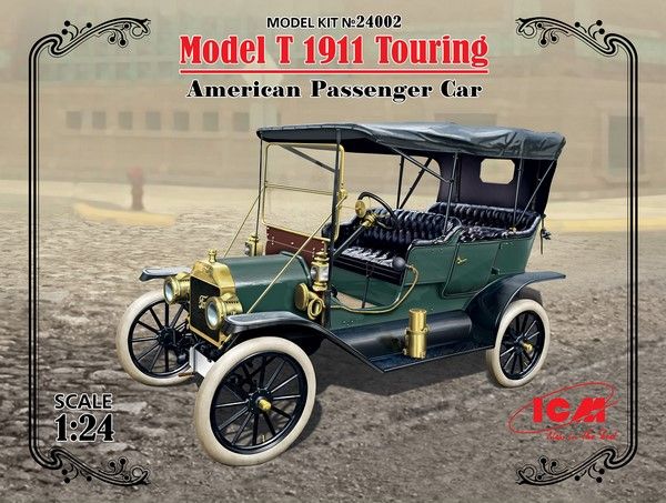 Сборная масштабная модель 1:24 автомобиля Ford Model T 1911 Touring ICM24002 фото