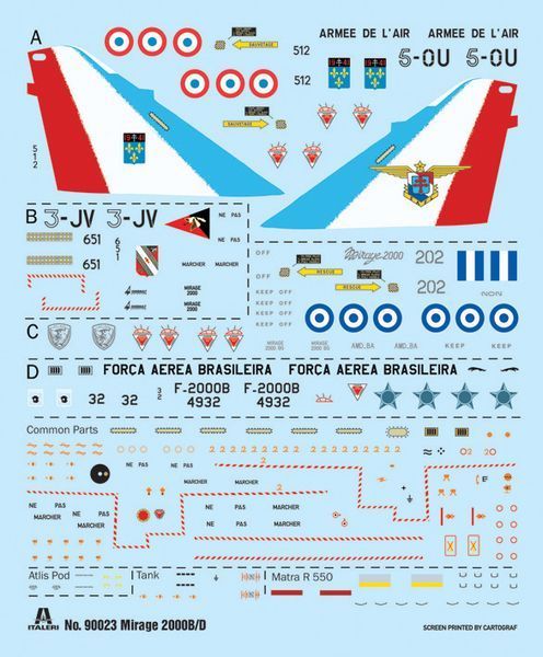 Збірна модель літака 1:72 Mirage 2000 B/D, Italeri 90023 ITL90023 фото