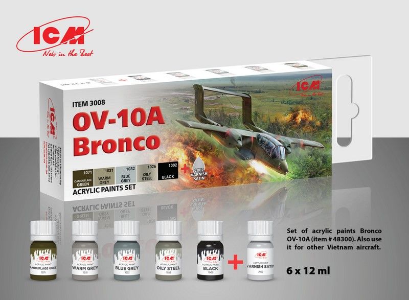 3008 Набір фарб для OV-10A Bronco ICM03008 фото
