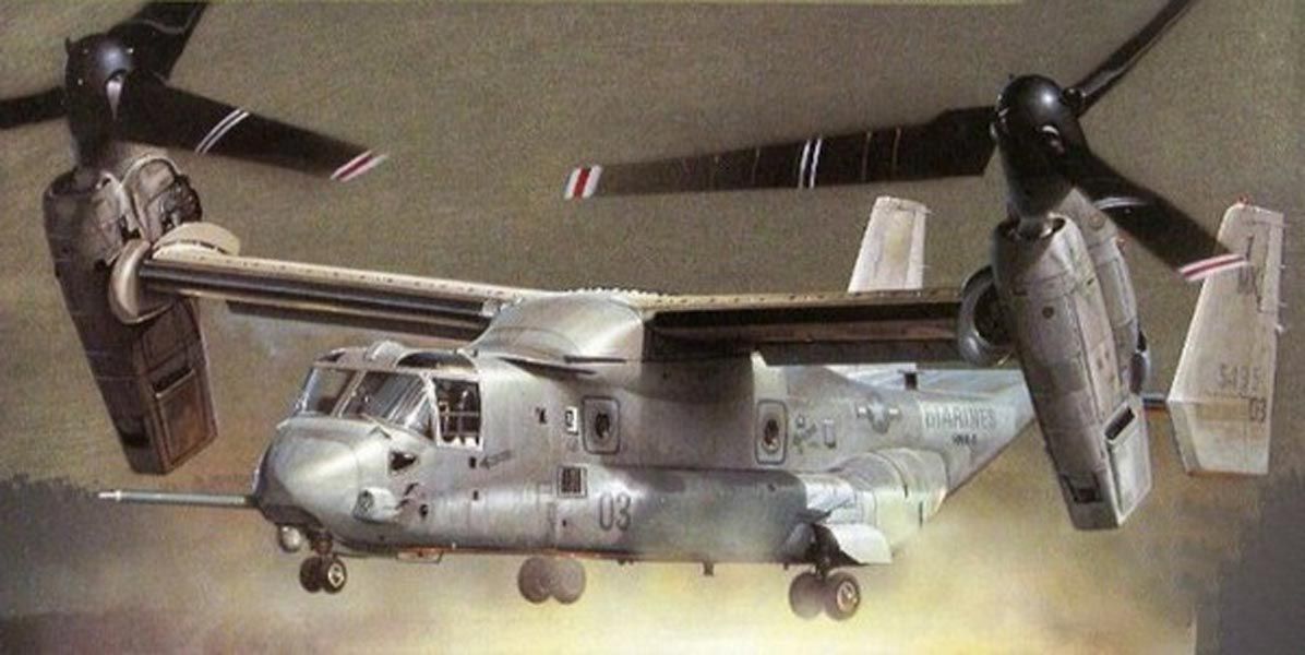 Збірна модель 1:48 конвертоплана V-22 Osprey Italeri, гелікоптери