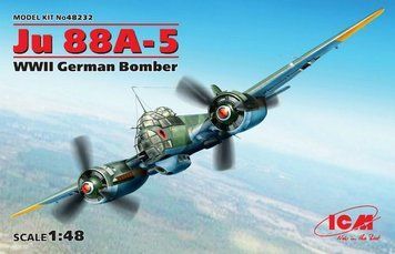 Сборная модель 1:48 бомбардировщика Ju 88A-5 ICM, военная авиация до 1945 г. ICM48232 фото
