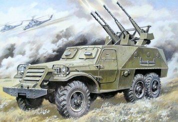 Збірна масштабна модель 1:35 бронетранспортера БТР-152Д Unimodels, військові бронетранспортери UM231 фото
