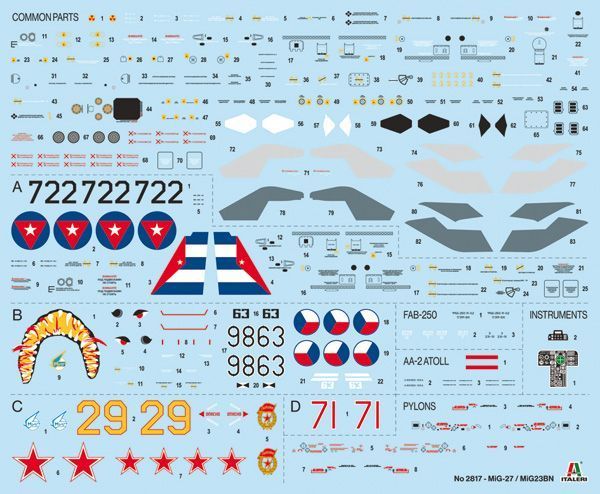 Збірна модель літака MiG-27/MiG-23BN Flogger 1/48, Italeri 2817, гелікоптери та вертольоти ITL2817 фото