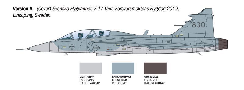 Збірна модель літака 1:72 JAS-39D Gripen Twin Seater, Italeri 91216 ITL91216 фото