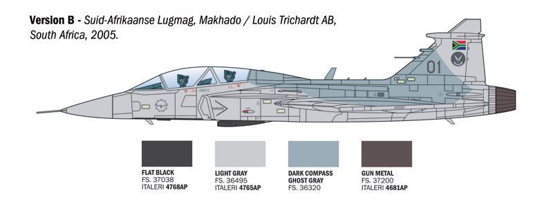 Збірна модель літака 1:72 JAS-39D Gripen Twin Seater, Italeri 91216 ITL91216 фото