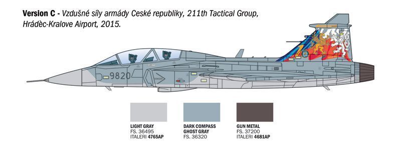 Збірна модель літака 1:72 JAS-39D Gripen Twin Seater, Italeri 91216 ITL91216 фото