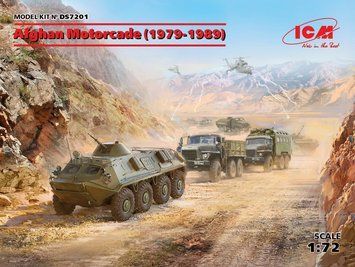 Збірна модель ICM афганська колона (1979-1989) - 1:72 масштабна з пластику, військові автомобілі ICMDS7201 фото