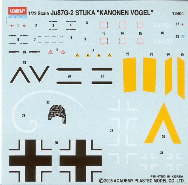 Збірна модель 1:72 бомбардувальника Ju 87 G2 AC12404 фото