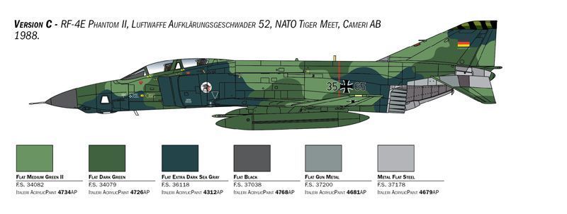 Збірна модель літака RF-4E Phantom II 1/48, Italeri 2818, гелікоптери та вертольоти ITL2818 фото