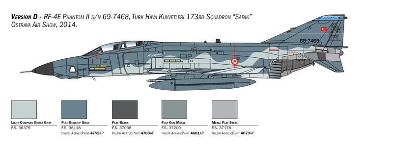 Збірна модель літака RF-4E Phantom II 1/48, Italeri 2818, гелікоптери та вертольоти ITL2818 фото