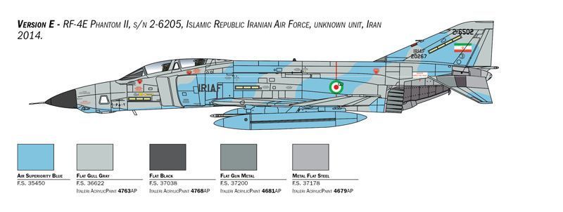 Збірна модель літака RF-4E Phantom II 1/48, Italeri 2818, гелікоптери та вертольоти ITL2818 фото