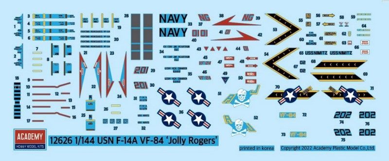 Збірна модель 1:144 винищувача F-14A Tomcat AC12626 фото