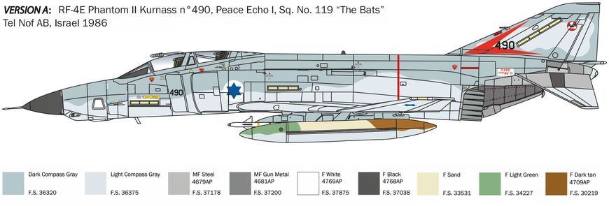 Збірна модель літака RF-4E Phantom II 1/48, Italeri 2818, гелікоптери та вертольоти ITL2818 фото