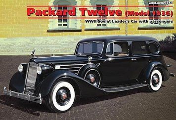 Збірна модель 1:35 автомобіля Packard Twelve (1936 р.) з пасажирами ICM, легкові автомобілі ICM35535 фото