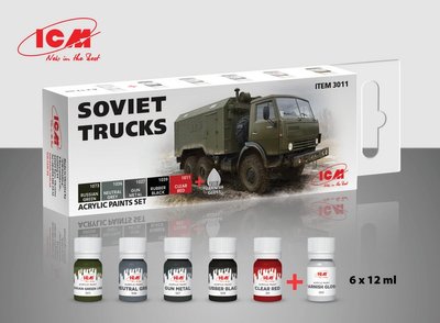 Набір фарб для радянських вантажівок ICM 3011 ICM03011 фото