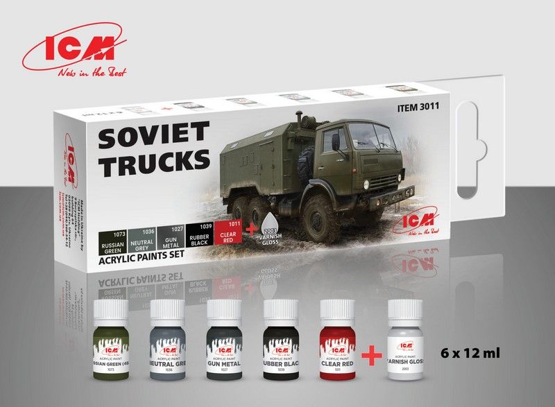 Набор красок для советских грузовиков ICM 3011 ICM03011 фото