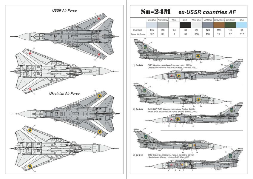 Сборная модель самолета 1:144 Су-24М ВВС Украины, Беларуси, СССР ARM14702 фото