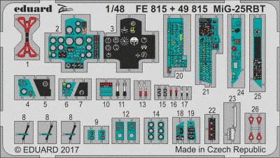 Травлення для МІГ-25РБТ від ICM (інтер'єр) - 1:48 EDU49815 фото