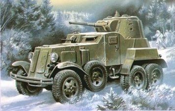 Збірна модель 1:72 бронеавтомобіля БА-10 Unimodels, військові бронетранспортери UM319 фото