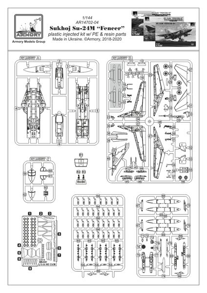 Сборная модель самолета 1:144 Су-24М ВВС Алжира, Ирана, Ирака, Ливии, Сирии ARM14703 фото