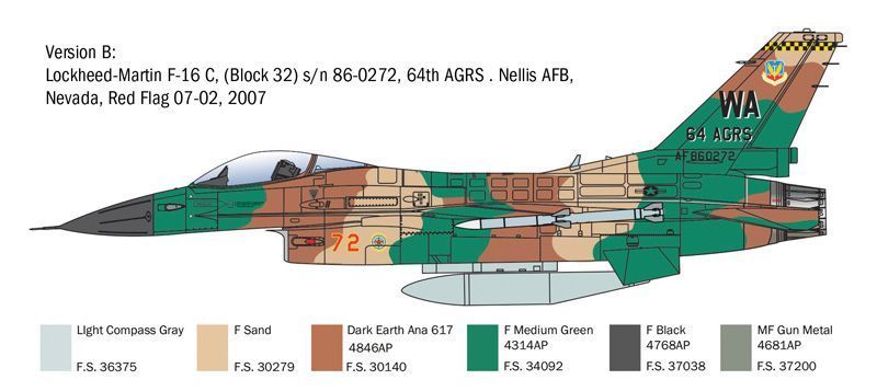 Збірна модель літака F-16C Fighting Falcon 1/48, Italeri 2825, гелікоптери та вертольоти ITL2825 фото
