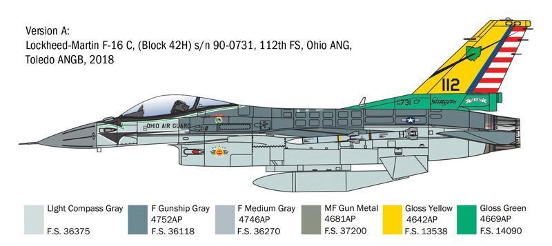 Збірна модель літака F-16C Fighting Falcon 1/48, Italeri 2825, гелікоптери та вертольоти ITL2825 фото