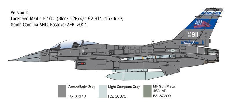 Збірна модель літака F-16C Fighting Falcon 1/48, Italeri 2825, гелікоптери та вертольоти ITL2825 фото