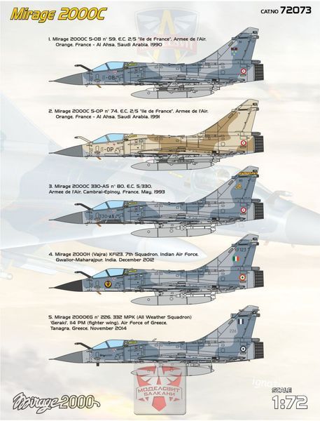 Сборная модель самолета Mirage 2000C 1/72, Modelsvit 72073, геликоптеры и вертолеты MS72073 фото