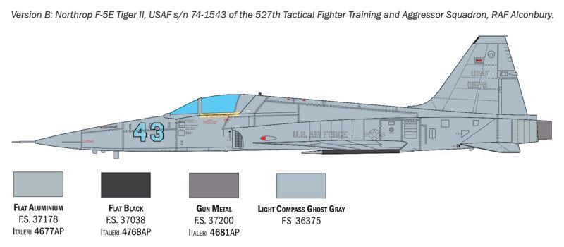 Збірна модель літака F-5E Tiger II 1/48, Italeri 2827, гелікоптери та вертольоти ITL2827 фото