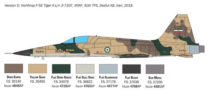 Збірна модель літака F-5E Tiger II 1/48, Italeri 2827, гелікоптери та вертольоти ITL2827 фото