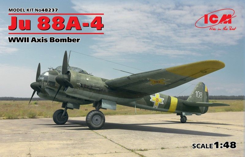 Сборная модель 1:48 бомбардировщика Ju 88A-4 ICM48237 фото
