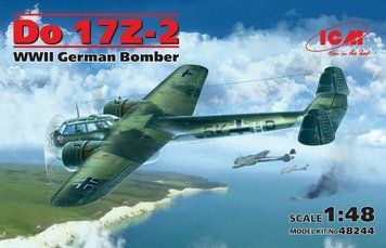 Сборная модель 1:48 бомбардировщика Do 17Z-2 ICM, военная авиация до 1945 г. ICM48244 фото