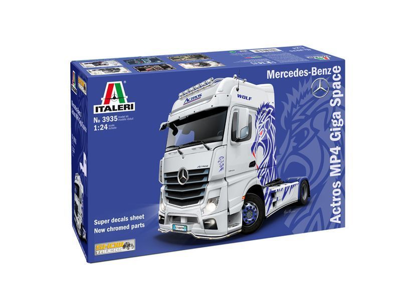 Сборная модель автомобиля Mercedes-Benz ACTROS MP4 Giga Space 1/24, Italeri 3935, грузовые авто и грузовики ITL3935 фото