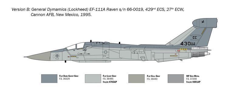 Збірна модель літака EF-111A Raven 1/72, Italeri 1235, гелікоптери та вертольоти ITL1235 фото
