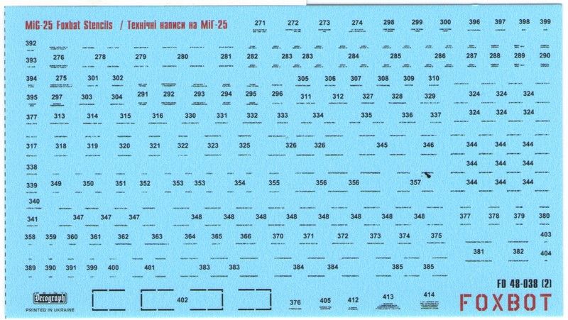 Декали для МиГ-25ПДС - 1:48 FXB48-035T фото