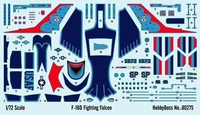 Збірна модель Hobby Boss f-16D 'Fighting Falcon' - 1:72 масштабна з пластику, гелікоптери та вертольоти HB80275 фото
